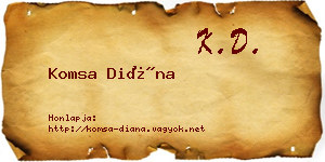 Komsa Diána névjegykártya